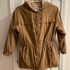 Larry Levine Brown Hooded Jacket